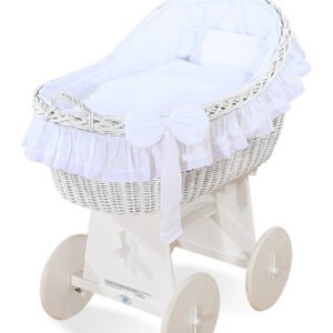 Moses Basket Wicker hood crib Carina- White