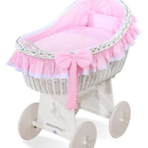 Moses Basket Wicker hood crib Carina- Pink