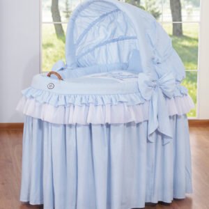 Cover set 4 pcs for Moses Basket Wicker hood crib- Little Prince blue