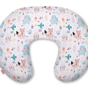 Breastfeeding Pillow Nursing Croissant Pillow, removable, Hands-Free Feeding- blue teddy bears