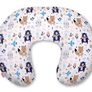 Feeding pillow - navy blue bears