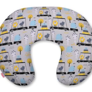 Breastfeeding Pillow Nursing Croissant Pillow, removable, Hands-Free Feeding- animals in cars