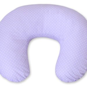 Feeding pillow- Hanging hearts white polka dots on lilac