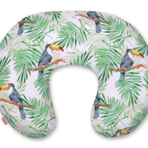 Breastfeeding Pillow Nursing Croissant Pillow, removable, Hands-Free Feeding- toucans