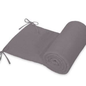 Universal muslin cot bumper 180x30 cm - anthracite