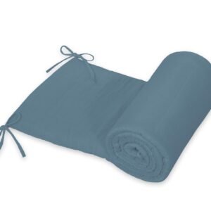 Universal muslin cot bumper 180x30 cm - pastel blue