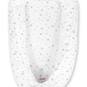 Baby nest double-sided Premium Cocoon for infants BOBONO- mini gray stars