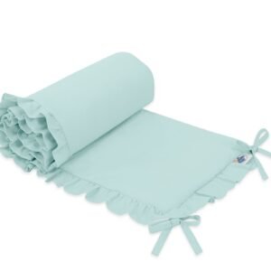 Universal baby bed bumper with frill - mint