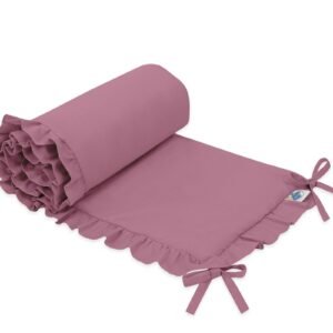 Universal baby bed bumper with frill - pastel violet