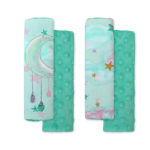 Double sided pads BOBONO for seat belts - moons mint