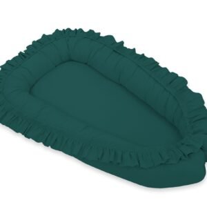 Baby nest Premium Cocoon for infants with a ruffle MY SWEET BABY- bottle green