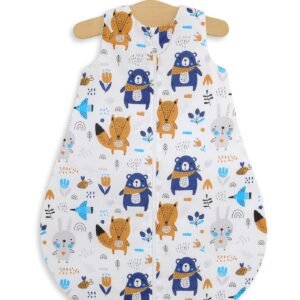 Cotton baby sleeping bag S 0-6 months for summer TOG 1.0 - navy blue bears