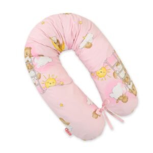 Multifunctional pregnancy pillow Longer - Pink teddy bears on ladders