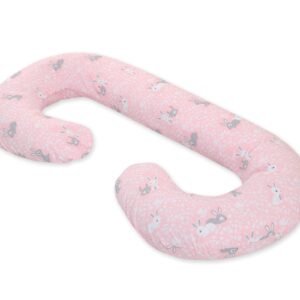 Maternity Support Pillow C, removable pillowcase - Pink rabbits