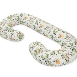 Maternity Support Pillow C, removable pillowcase - Woodland green
