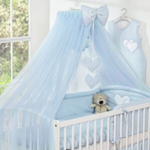 Mosquito-net made of chiffon- Hanging Hearts blue
