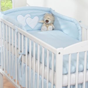 Bedding set 3-pcs- Hanging Hearts blue