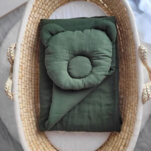Duvet with pillow Teddy MUSLIN - 2pcs set - green of the forest