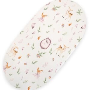 Sheet made of cotton for moses basket mattress 75x35 cm - forest softness