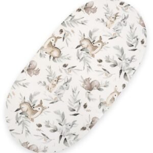 Sheet made of cotton for moses basket mattress 75x35 cm - Woodland olive