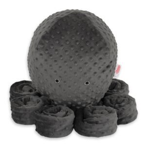 Cuddly octopus big - anthracite - polka dot minky