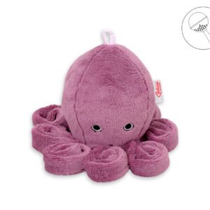 Cuddly octopus with rattle - pastel pink - smooth minky
