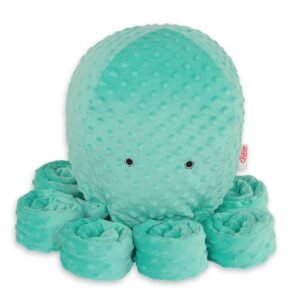 Cuddly octopus big - Mint - polka dot minky