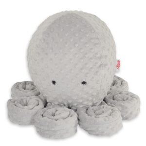 Cuddly octopus big - gray - polka dot minky