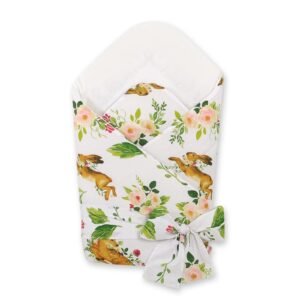 Double-sided baby nest with bow - in the forest