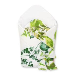 Baby nest with stiffening with bow - eucalyptus