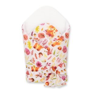 Baby nest with stiffening with bow - fox in a wreath