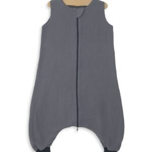 Muslin baby sleeping bag with legs L 9-24 months for summer TOG 1.0 - anthracite