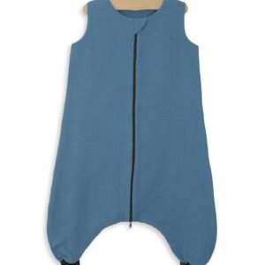 Muslin baby sleeping bag with legs L 9-24 months for summer TOG 1.0 - pastel blue