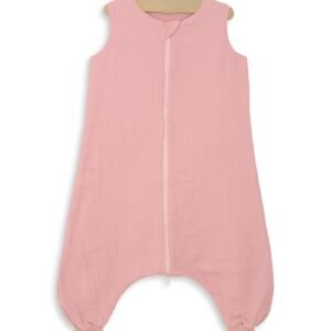 Muslin baby sleeping bag with legs XL 2-4 years for summer TOG 1.0 - pastel pink