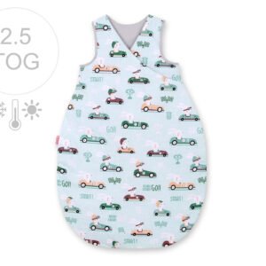 Sleeping bag 75 cm all-season with warming- mint rabbits