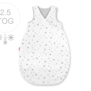 Sleeping bag 75 cm all-season with warming- mini gray stars