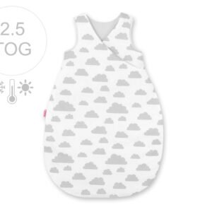 Sleeping bag 75 cm all-season with warming- clouds gray/gray