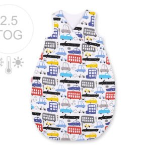 Sleeping bag 75 cm all-season with warming- colorful cars