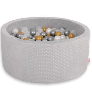 Ball-pit minky H-40 cm with balls 200pcs- gray