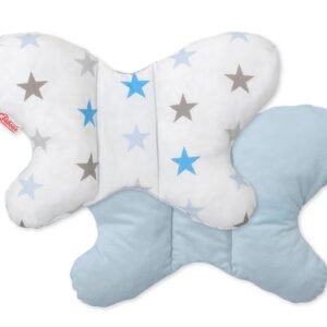 Double-sided anti shock cushion "BUTTERFLY" -  gray -blue stars
