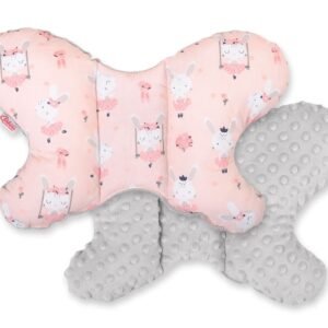Double-sided anti shock cushion "BUTTERFLY" -  ballerinas pink/gray