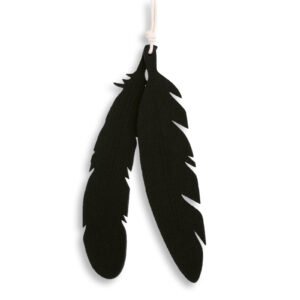 Decorative felt feathers 2pcs - black