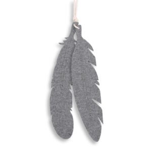 Decorative felt feathers 2pcs - gray